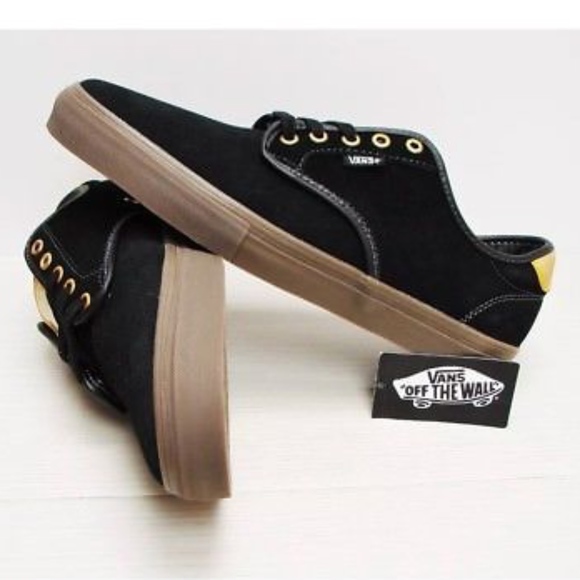 Vans Chima Ferguson Pro Black Gum Gold Skate Shoes - Picture 2 of 8